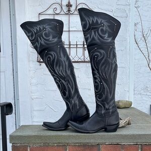 Old Gringo Black leather over the knee “LA PATRONA” Boots Sz-9